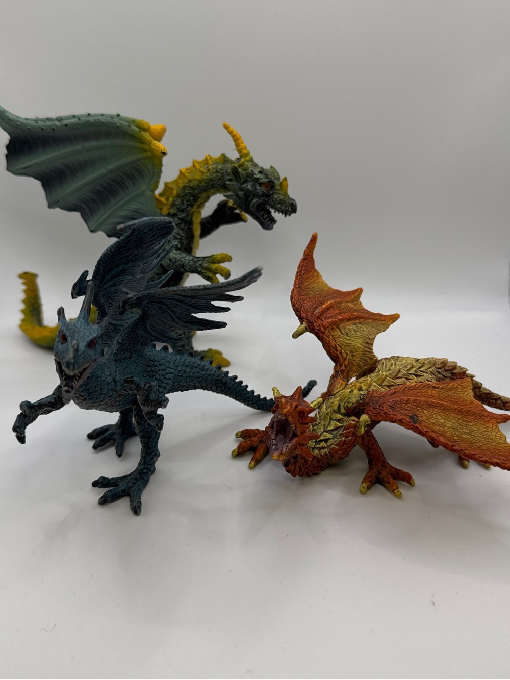 Lot of 3 Vintage Fantasy Dragon Action Figures Toy Major 2007 & 2011 Monster Lot